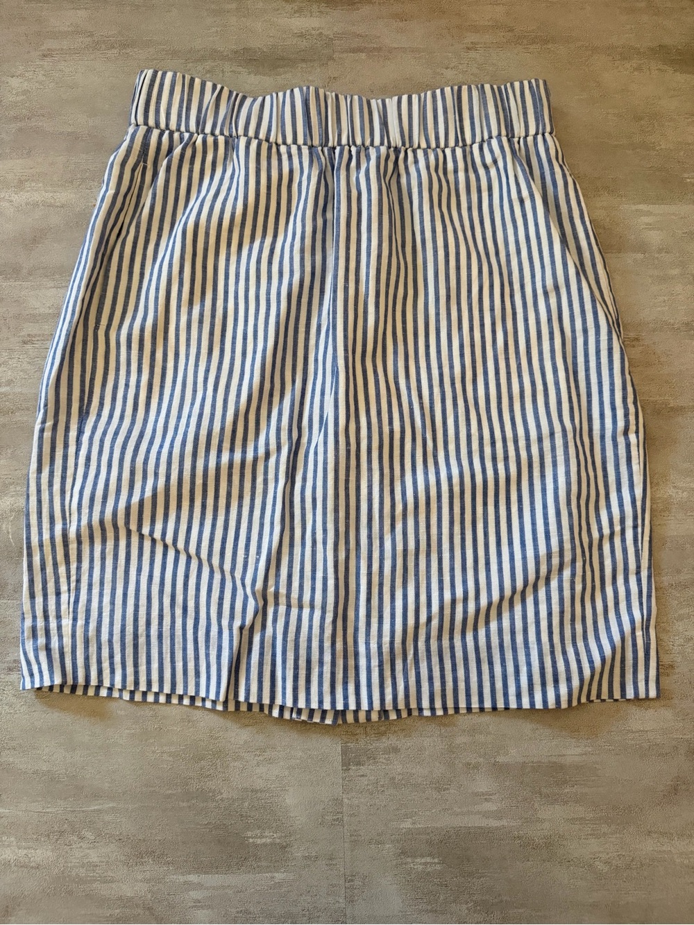 J.Crew | Blue & White Striped Linen Cotton Skirt - Coastal Preppy - Size Medium - Picture 2 of 6